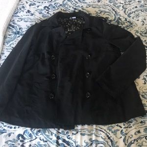 Chic Double Breasted Black Trench Coat